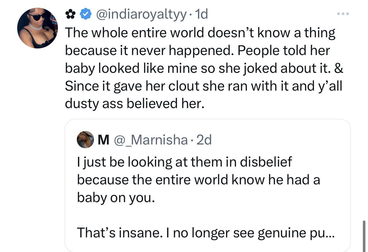 India Royale Debunks Rumor Lil Durk Had A Baby On Her