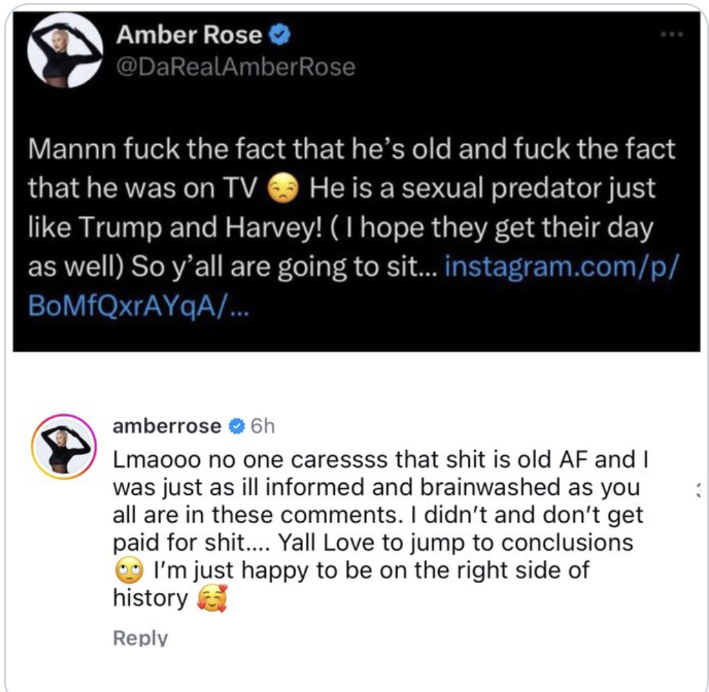 Amber Rose Denies She Was Paid To Support Donald Trump While Reacting To An Old Tweet