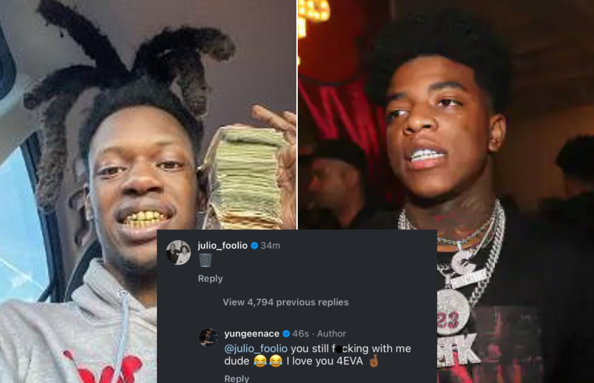 Yungeen Ace Responds To Julio Foolio’s Comment On His Post
