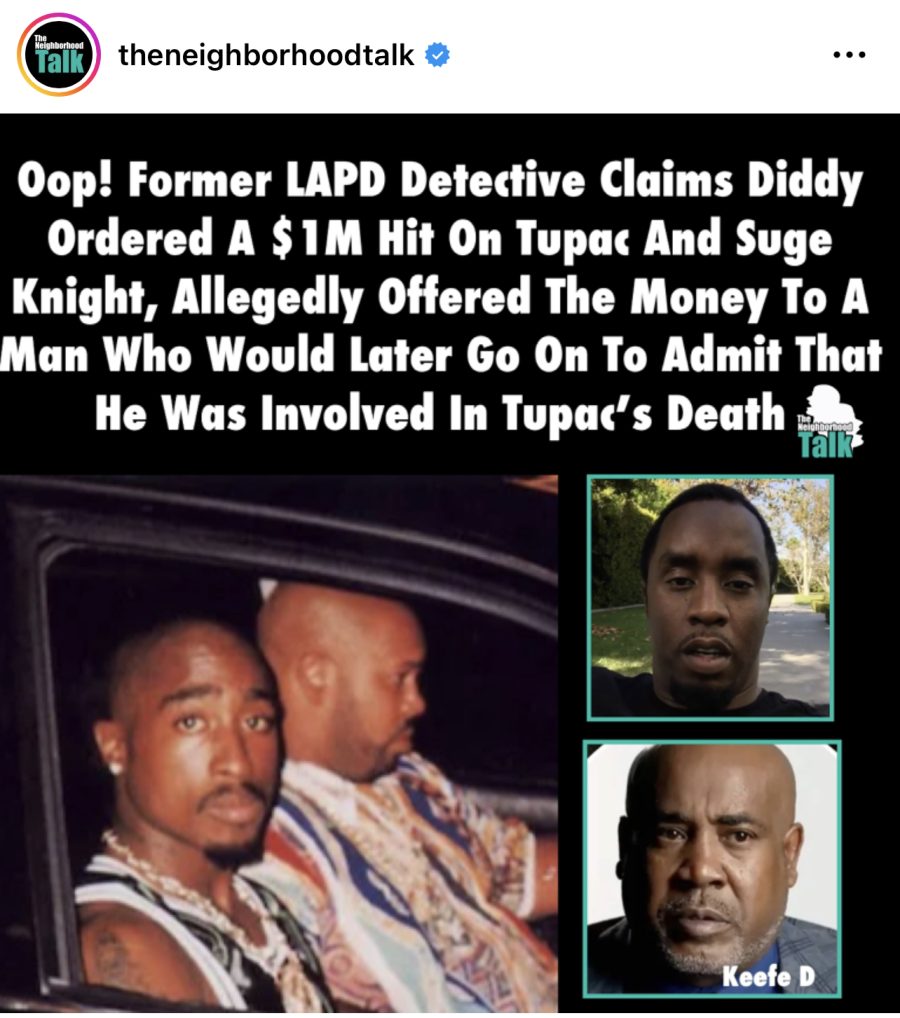 Diddy Allegedly Ordered A $1M Hit On Tupac And Suge Knight