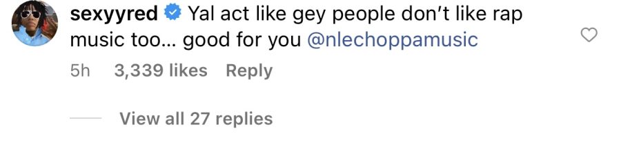 NLE Choppa Checks Fan That Called Him "Zesty" For Wanting To Perform At A Pride Event