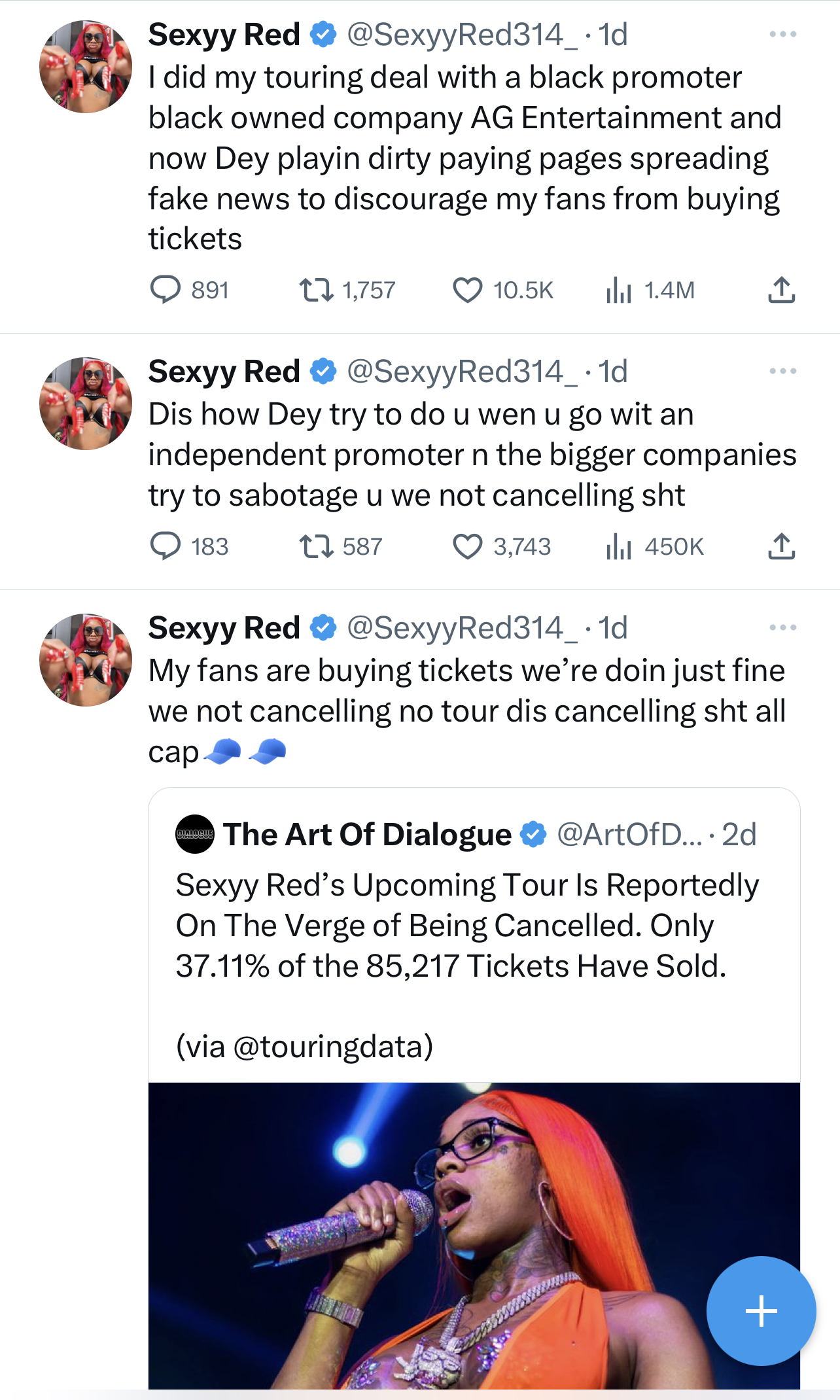 Sexyy Red Denies Tour Is Failing To Sell Tickets Despite Sabotage Attempts