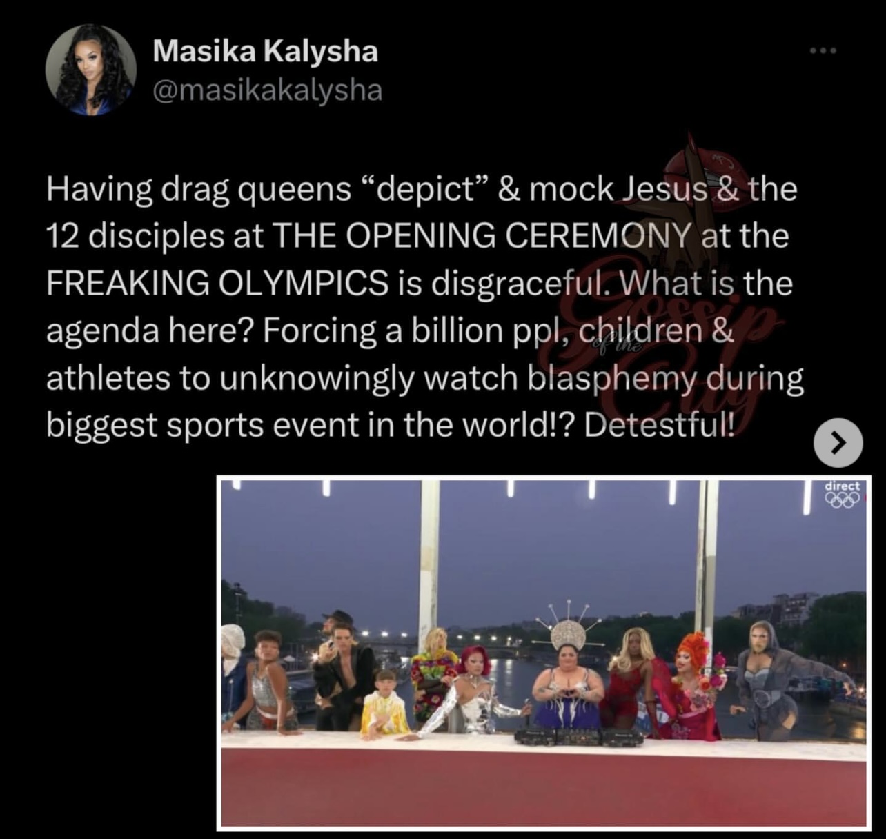 Masika Kalysha Reacts To Drag Queens Depicting Jesus & The 12 Disciples At The Olympics Opening Ceremony