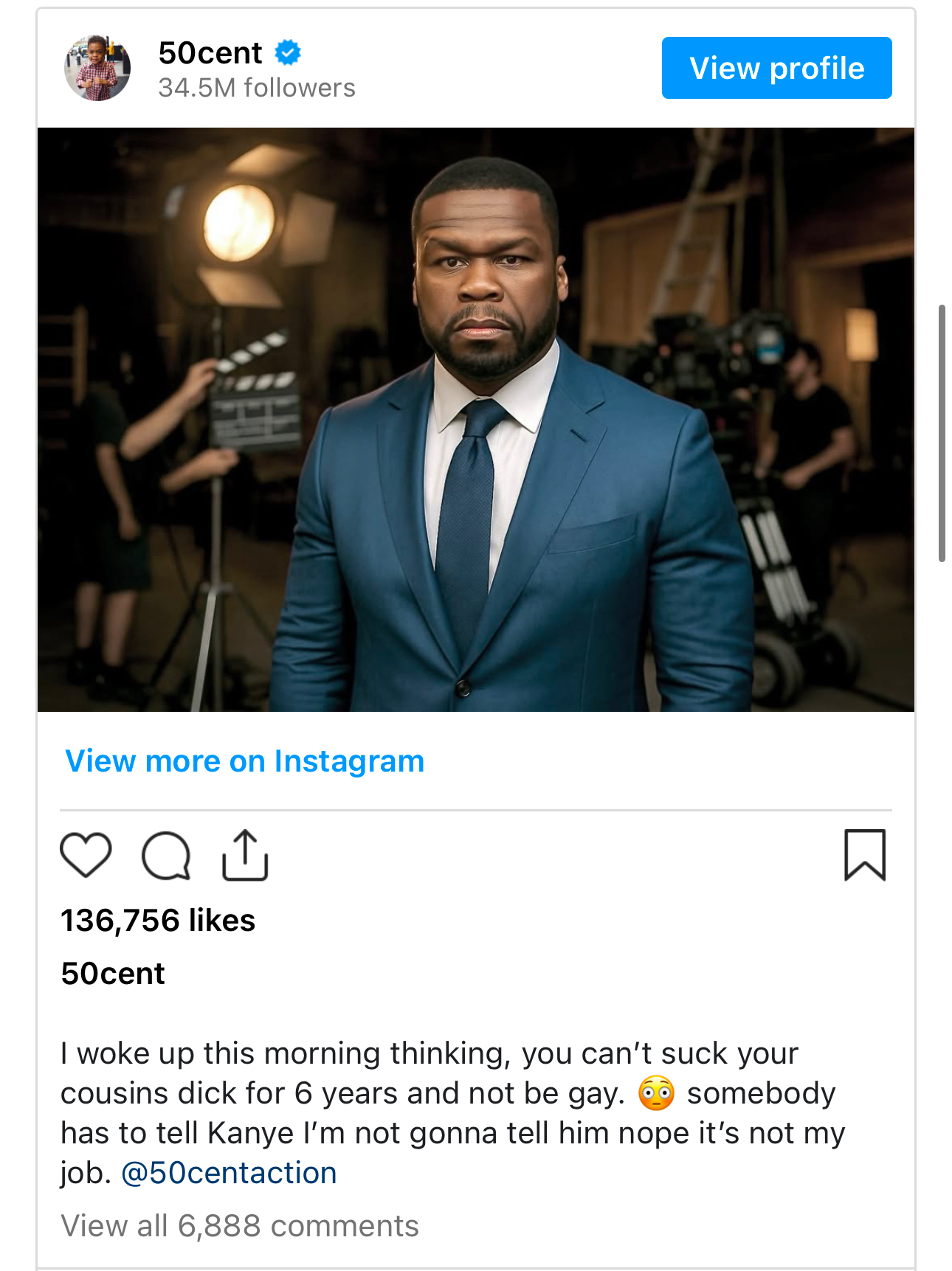 50 Cent Trolls Kanye West For Giving His Cousin Head