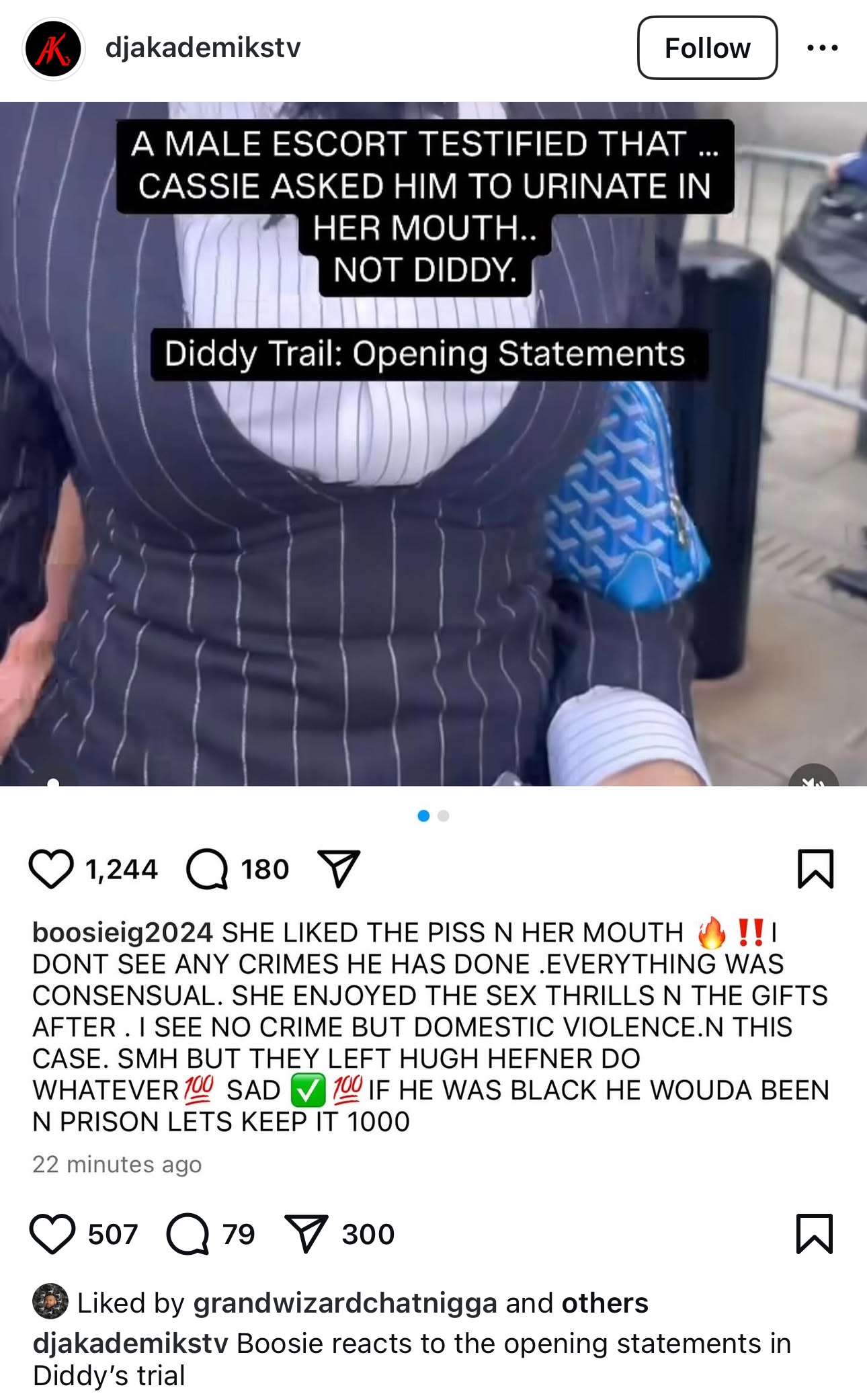 Boosie Badazz Defends Diddy After Male Escort’s Testimony